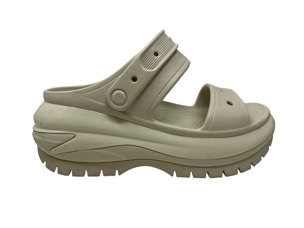 Crocs Platform Clog Women's 9 Mens 7 Mega Crush Shoes Beige Bone Sandals